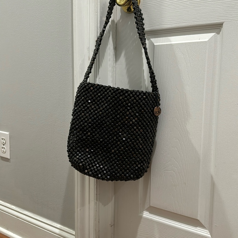 The Sak wooden bead bag Black NWT